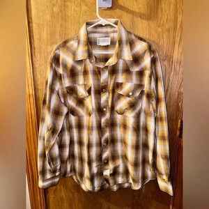 Haband Plaid Pearl Snap Up